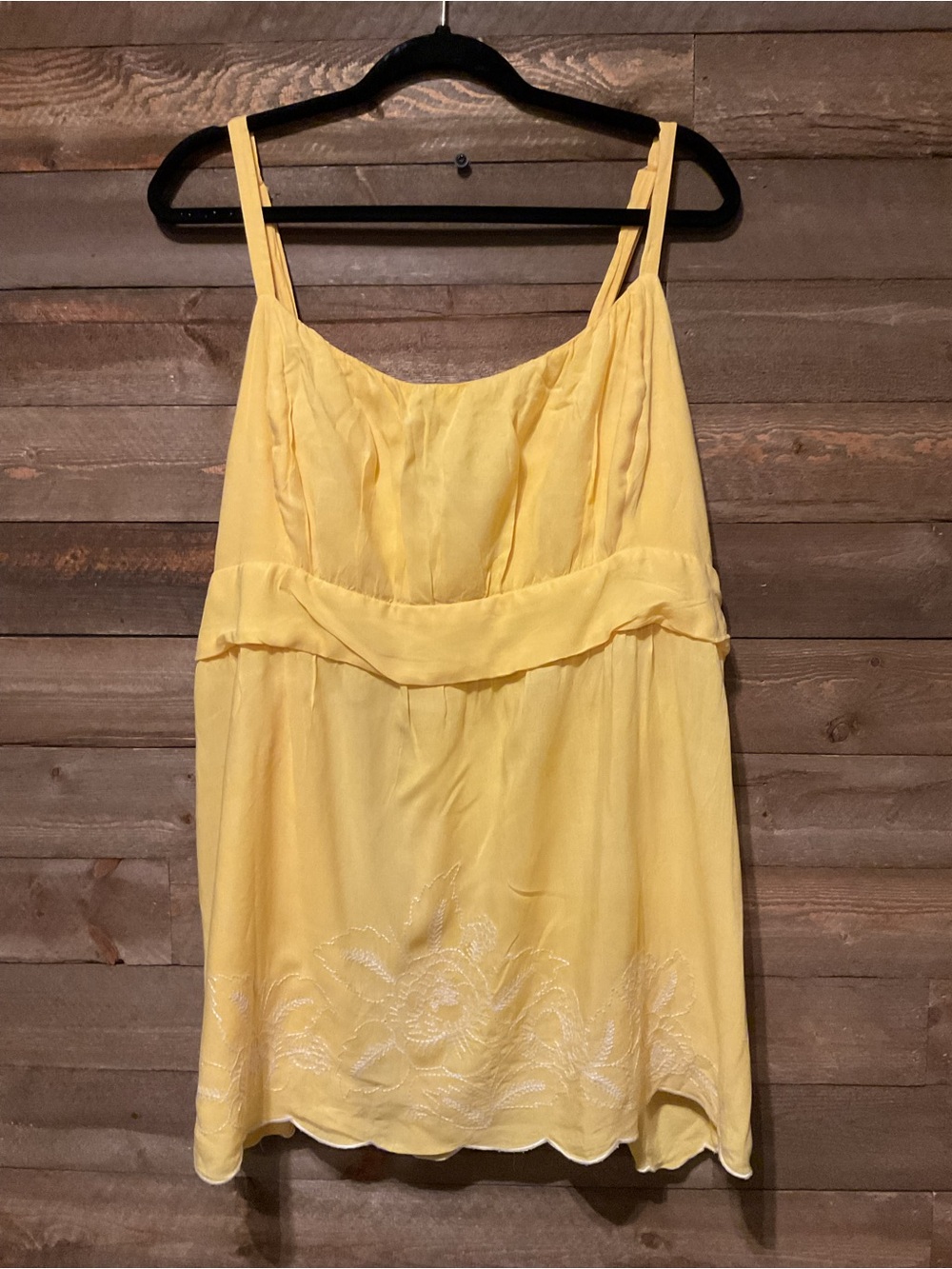 Torrid Yellow Spaghetti Strap Baby Doll You White Floral Embroidery Women’s 4X